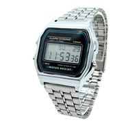 BDM Reloj Clasico Digital Vintage Estilo Años 80 | Unisex de Acero Inoxidable | Retro con Alarma, Cronógrafo y Luz