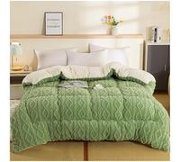 BDMFJY Edredón Borrego Esponjoso Reversible, Edredón Nódico Invierno Cálido y Suave con Relleno de Micro Fibra Poliéster, Edredón Reversible Franle y Sherpa,Verde,150x200cm/3kg