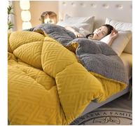 BDMFJY Edredón Nórdico con Borreguito. Edredón Sherpa Color Sólido para Cama de 135 y 150, Gruesa Manta Cama Matrimonio y Sofá de Invierno, Cálida y Suave,Amarillo,2.0x2.3cm/4kg