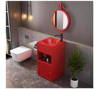 BDMFJY Mueble de tocador para lavabo de baño, armario de baño independiente debajo del fregadero, mueble de baño de estilo industrial con grifo y drenaje