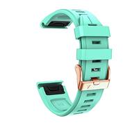 BDNJN Para Garmin Fenix 7S/5S Plus/6S/5S/Instinct 2S/D2, Correa de Silicona Suave de Ajuste rápido con Hebilla de Oro Rosa para Mujer Hombre Accesorio de Pulsera Impermeable Transpirable(Teal,Instin