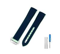 BDNJN Para Omega Swatch Planet Joint Name Series 20mm Color a juego correa de reloj de silicona interfaz de arco impermeable reemplazar correas de reloj(Blue green-Steel-Z3)