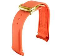 BDPRZGHGL 20mm 22mm Curved End Rubber Watch Band Straps with Folding Buckle Luxury Bracelets Silicone Watchbands