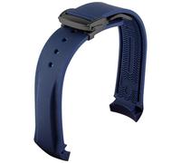 BDPRZGHGL 20mm 22mm Curved End Rubber Watch Band Straps with Folding Buckle Luxury Bracelets Silicone Watchbands