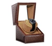 BDPRZGHGL Automatic Single Watch Winder Winding Case In Wood Shell and Leather with Multiple Rotation Modes Display Box (Color : B, Size : 1+0)