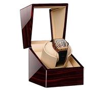 BDPRZGHGL Automatic Single Watch Winder Winding Case In Wood Shell and Leather with Multiple Rotation Modes Display Box (Color : B, Size : 1+0)