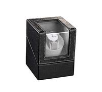 BDPRZGHGL Automatic Single Winder Winding Watch Winders Dust-Proof Leather Display Box Handmade - Black/Brown (Black)