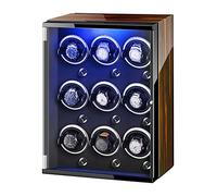 BDPRZGHGL Bobinadora Caja enrolladora 9 para Luces Coloridas automáticas Almohadas Ajustables Motor silencioso para Hombre Mujer Relojes Caja enrolladora Bobinadora de Almacenamiento