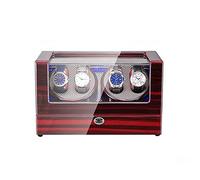 BDPRZGHGL Caja enrolladora automática para Relojes 4 con luz en Carcasa de Madera y Pintura de Piano de Cuero Exterior Motor súper silencioso (B)