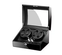 BDPRZGHGL Caja enrolladora de Reloj para 4 6 Relojes automáticos Estuche de Almacenamiento Adaptador de CA y Motor silencioso con batería (E)