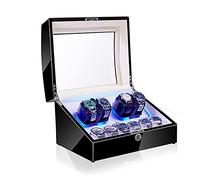BDPRZGHGL Chandelier Watch Boxes 4+6 Watch Winders for Automatic Watches Box, Watch Rotator Watches with Light, Rotating Watch Case, Watch Shaker (Blackwhite A) Chandelier