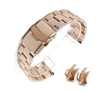 BDPRZGHGL Correa de reloj, correa de acero inoxidable sólida de 20mm y 22mm, correa plegable de metal, pulsera de repuesto para hombre, accesorios para reloj, pulsera