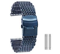 BDPRZGHGL Correa de reloj, correa de malla premium de acero inoxidable, pulsera de repuesto de correa plegable de 18/20/22/24 mm