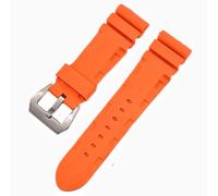 BDPRZGHGL Correa de reloj de silicona resistente al agua Cierre de pasador de correa de reloj de goma para Pane-Rai Pam441 359-Negro Hebilla negra 26 mm/Hebilla plateada naranja / 26 mm