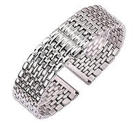 BDPRZGHGL Correa de reloj, pulsera de acero inoxidable para mujer y hombre, 16mm, 18mm, 20mm, 22mm, correa de extremo recto plateado, accesorios para reloj, pulsera