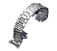 BDPRZGHGL Correas de reloj Banda de acero inoxidable con extremo curvo 18 mm 20 mm 22 mm 24 mm Pulsera de metal Cierre de mariposa Pulsera universal