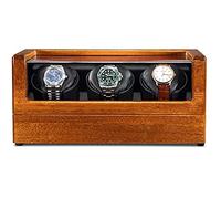 BDPRZGHGL Enrollador automático de Relojes de Lujo para 3 Relojes automáticos Caja de Reloj de Madera Almacenamiento de Relojes con Motor japonés silencioso (Color: Beige, Tamaño: 3 0)