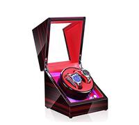 BDPRZGHGL Enrollador de Relojes con lámpara de araña, enrollador de Relojes para 2 Relojes automáticos, con luz, Tapa Abierta, Parada automática y 5 Modos de Funcionamiento (a A)