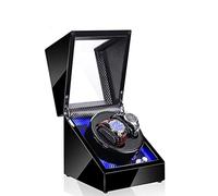 BDPRZGHGL Enrollador de Relojes con lámpara de araña, enrollador de Relojes para 2 Relojes automáticos, con luz, Tapa Abierta, Parada automática y 5 Modos de Funcionamiento (a A)