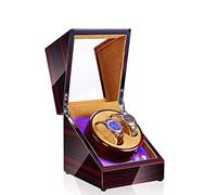 BDPRZGHGL Enrollador de Relojes con lámpara de araña, enrollador de Relojes para 2 Relojes automáticos, con luz, Tapa Abierta, Parada automática y 5 Modos de Funcionamiento (a A)