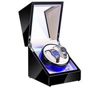 BDPRZGHGL Enrollador de Relojes con lámpara de araña, enrollador de Relojes para 2 Relojes automáticos, con luz, Tapa Abierta, Parada automática y 5 Modos de Funcionamiento (a A)