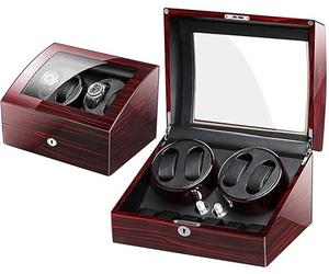 BDPRZGHGL Lámpara de araña Coleccionista de enrolladores de Relojes automáticos de Madera con 4 enrolladores de Relojes 6 Espacios de Almacenamiento de exhibición Regalo navideño (DA) (AA) Araña