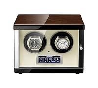 BDPRZGHGL LCD Display Luxury Watch Winder Automatic Watch with Remote Control and Push Button Lock To Unlock LED Lighting Suitable For All Automatic and Mechanical Watches (Color : Black, Size : 2+0)