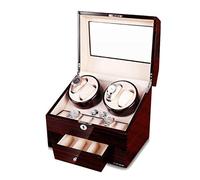 BDPRZGHGL Luxury High Gloss Deluxe Automatic Watch Winder Box with Drawer - 4 Timer Modes Premium Silent Motorb(B)