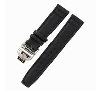 BDPRZGHGL Nylon Leather Watch Strap Adjustable Clasp Watchband Replacement Watch Bracelet for I/W/C Pi&Lot's Aqua-Timer Portug-Ieser-Black with Silver Buckle 22Mm/Black with Silver Buckle/22Mm