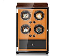 BDPRZGHGL Technology Automatic Watch Winder Box for 4 Automatic Watches with Drawer Storage Design Watches Display Box LED Lighting Wood Shell Piano Self Winding Watch Rotator Box (Color : G)