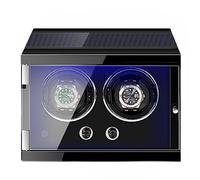 BDPRZGHGL Watch Winder Box For 2 Automatic Watches with Fingerprint Unlocking LED Backlight Quiet Motor Anti-Magnetization Double Watch Organizer (Color : A, Size : 2+0)