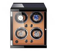 BDPRZGHGL Watch Winder for 4 Automatic Watches with Quiet Motors Display Box Fiber Leather Storage Case