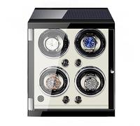 BDPRZGHGL Watch Winder for 4 Automatic Watches with Quiet Motors Display Box Fiber Leather Storage Case