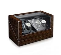 BDPRZGHGL Wooden Automatic Watch Winder for 4 Watches Watch Display Case with Quiet Japanese Motor Piano Paint Exterior 4 Rotation Mode Dual Power Supply (Color : D)