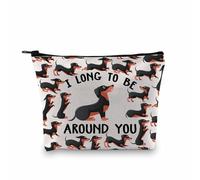 BDPWSS Dachshund Dog Mom Gift Dachshund Gift For Dachshund Lover I Long To Be Around You Dachshund Bolsa de maquillaje para dueño de perro, Bolsa larga alrededor de tu bolsa, Moda