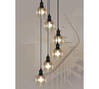 BDS lighting Candelabros espiral multi de la vela de la escalera de las bolas de cristal multi retro para el chalet araña dúplex araña E27 LED, tamaño grande (tamaño 6 bolas)
