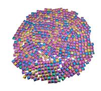 BDSHGRDH Azulejos de Mosaico， 500g Square Ceramic Mosaic Tiles, 500PCS 1 * 1CM Handmade Making Creative Micro Mosaic Pieces for Lovers DIY Mosaic Projects(Iridescent Rainbow)
