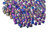 BDSHGRDH Azulejos de Mosaico， 500g Square Ceramic Mosaic Tiles, 500PCS 1 * 1CM Handmade Making Creative Micro Mosaic Pieces for Lovers DIY Mosaic Projects(Iridescent Navy Blue)