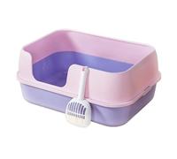 BDSHGRDH Bandeja Sanitaria para Gatos， Bandeja de Arena for Gatos, Caja semicerrada, Lavabo Limpieza Desmontable semicerrado, Inodoro for Gatitos(Parent,Purple)