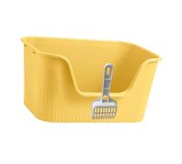BDSHGRDH Bandeja Sanitaria para Gatos， Bandeja for Arena for Gatos con Tapa Abierta, Recipiente for for, Bandeja for for, Cajas de tamizadoras antiadherentes for Todo Tipo for(Yellow)