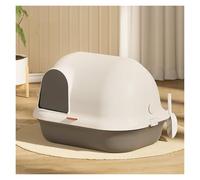 BDSHGRDH Bandeja Sanitaria para Gatos， Caja de Arena for Gatos, recinto Grande con Puerta Frontal Solapa y Pala, Bandeja Tapa for(Green One Size,Gris)