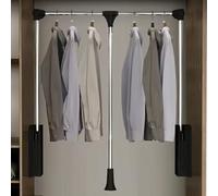 BDSHGRDH Barra de Armario Extensible, Adjustable Pull Down Closet Rod, Heavy Duty Hanger for Hanging Clothes Wardrobe Rail Lift Organizer Storage System, Premium Polished Chrome