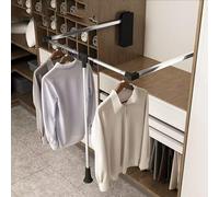 BDSHGRDH Barra de Armario Extensible, Adjustable Pull Down Closet Rod, Heavy Duty Hanger for Hanging Clothes Wardrobe Rail Lift Organizer Storage System, Premium Polished Chrome(1150 1500mm)
