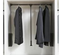 BDSHGRDH Barra de Armario Extensible， Extendable Wardrobe Lift Pull Down Closet Rod, Aluminium Retractable Cabinet Rail Lifter Clothes Hanger Liftable Clothing Finishing Rack(Black,450600mm)