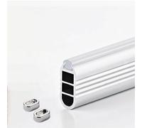 BDSHGRDH Barra de Armario， Perchero Organizador de Ropa de Metal Resistente for el hogar, Barra cortable for guardarropa con Tira Antideslizante silenciosa(Silver,60cm(23 5/8 in))