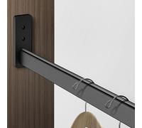 BDSHGRDH Barra de Armario, Rieles for armarios de baño, lavadero y Cocina, Sistema Organizador de Ropa Recortable Que Ahorra Espacio.(Black,130cm(51 1/8") Length)