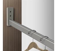 BDSHGRDH Barra de Armario, Rieles for armarios de baño, lavadero y Cocina, Sistema Organizador de Ropa Recortable Que Ahorra Espacio.(Light Gray,140cm(55 1/8") Length)