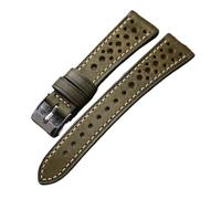 BDSHGRDH Correa de reloj， Correa de reloj, compatible con correas antiguas, estilo transpirable, primera capa piel vaca, correa for hombre hecha a mano(Green,18mm)