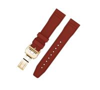 BDSHGRDH Correa de reloj， Correa de reloj Fluororubber liberación rápida resistente al agua for buceo(Red Gold,22mm)