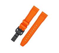 BDSHGRDH Correa de reloj， Correa de reloj Fluororubber liberación rápida resistente al agua for buceo(Orange Black,20mm)